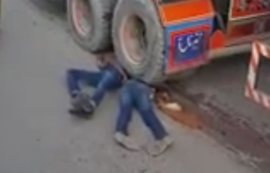 Taking a Nap Under the Wheels of a Fuel Truck