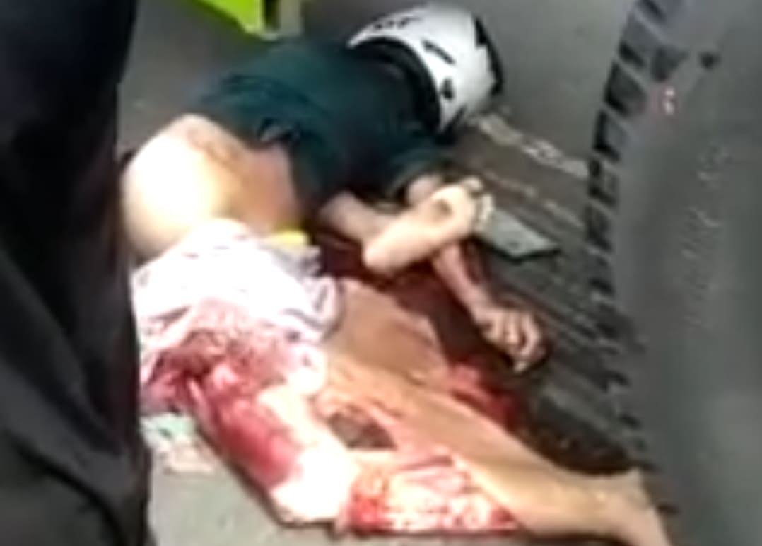 Biker Flattened by Semi