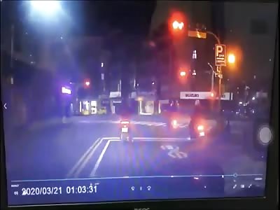 Biker Obliterated at Stoplight