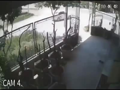 Dump Truck Overturns Crushing Car and Occupants