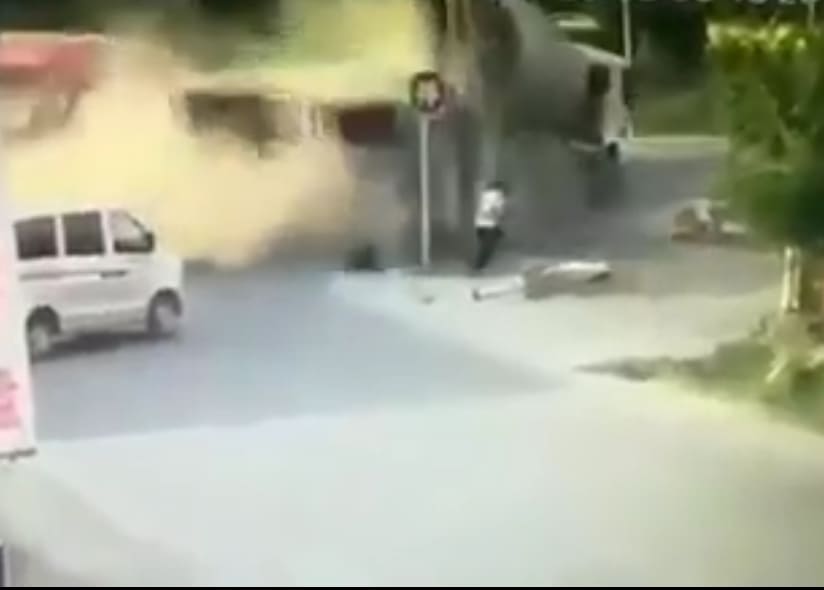 Bad Day for Dude on Sidewalk