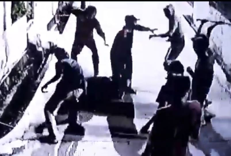 Dude Takes a Beating by the Whole Village