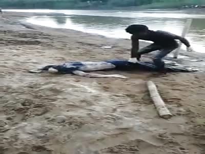 Retrieval of Drowned Mans Body