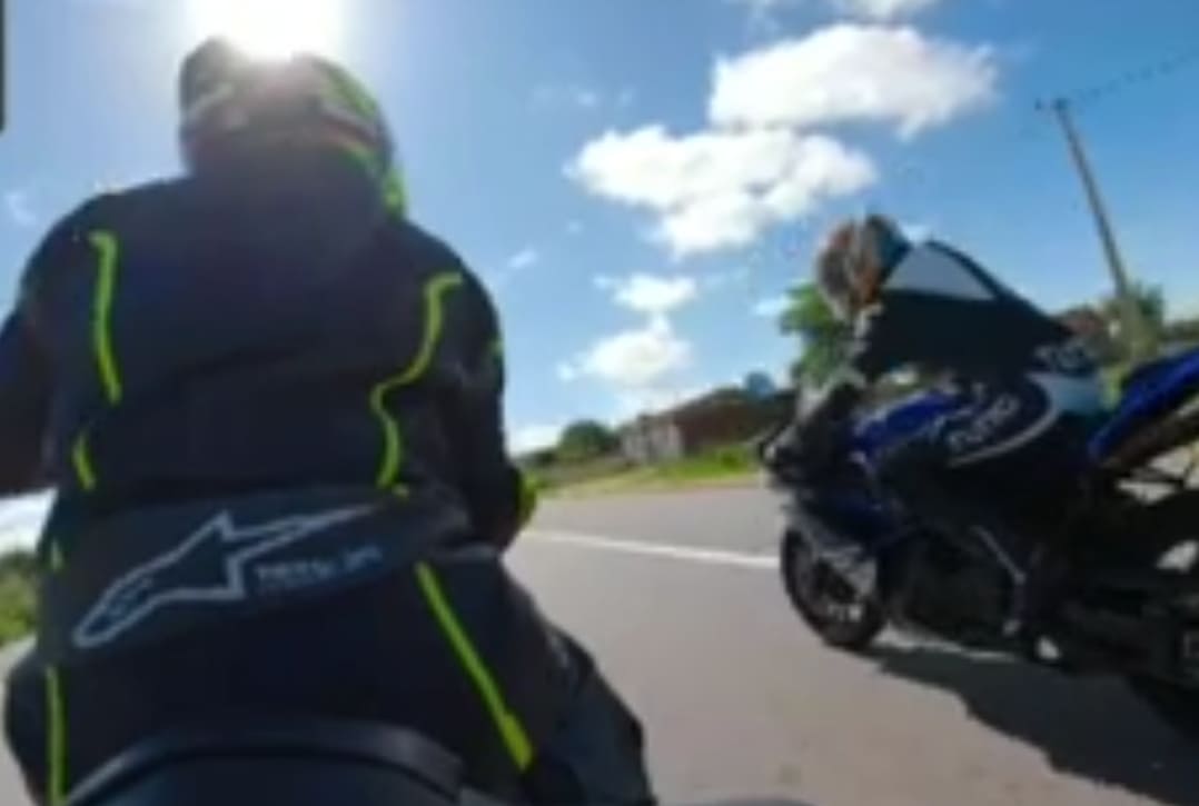 Instant Death: Biker Slams Into Truck