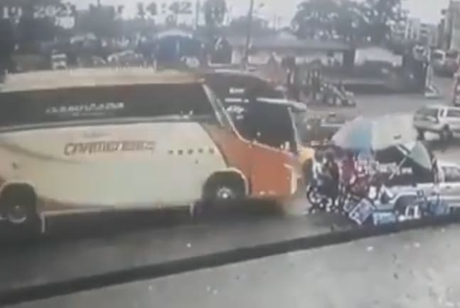 Group of Bikers Mowed Down By Bus 