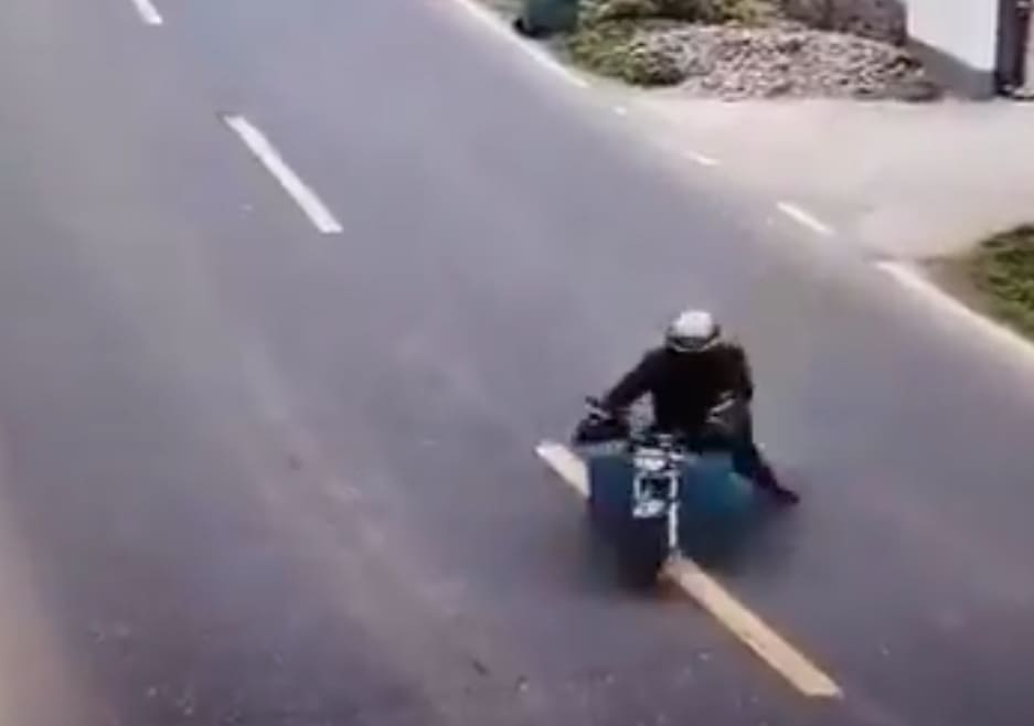 Biker Just Not Quick Enough