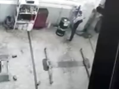 Oil Barrel Explodes On Worker