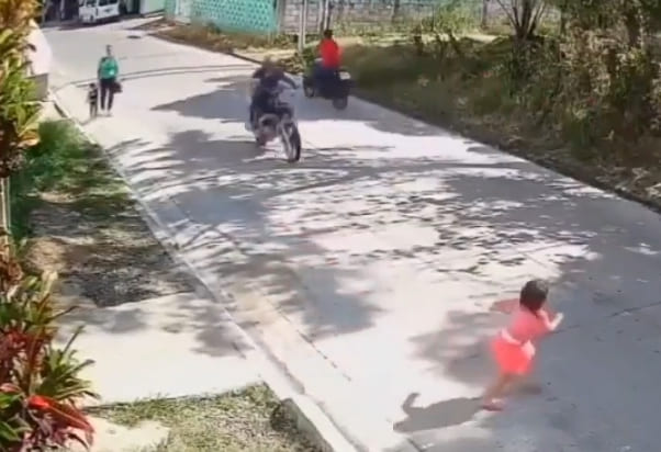 Young Girl Sent Flying Across The Pavement 
