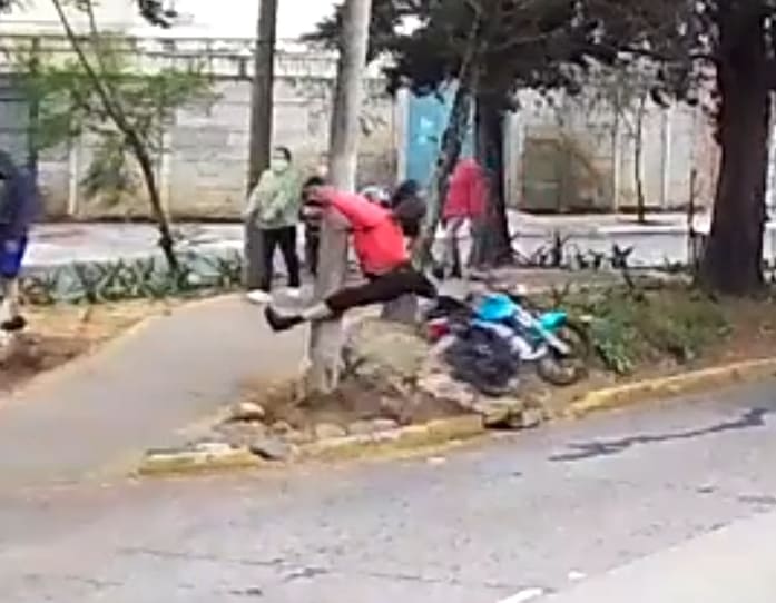 Biker Meets The Pole