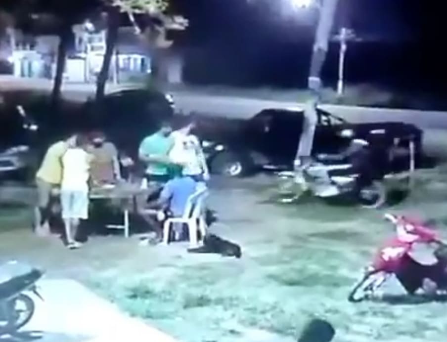 Get Together Interrupted By Motorcycle Hitman