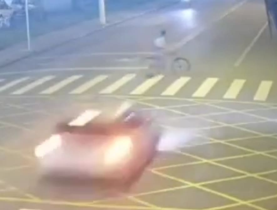 Female Cyclist Sent Into Orbit