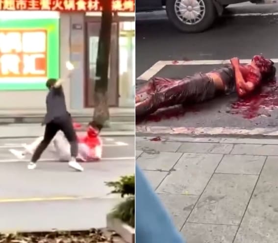 Brutal Meat Clever Murder In The Street