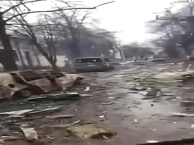 City of Kharkiv after the Russian bombardment