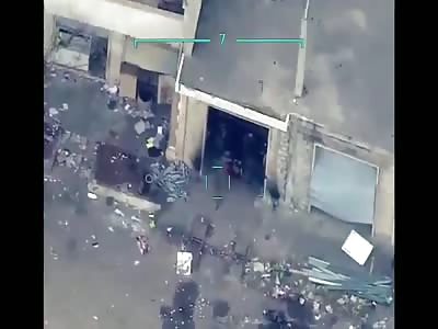 Turkish UAV hits a group of Syrian soldiers