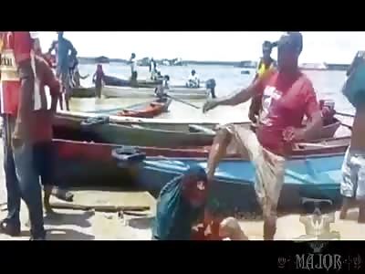 Good day for thief, was beaten in the beach