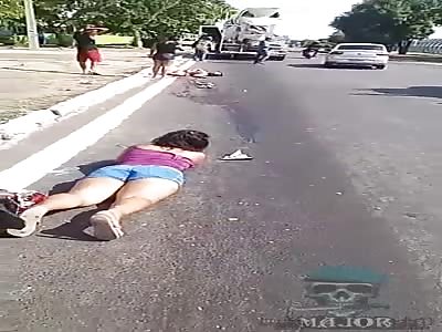 woman slashed by truck in accident