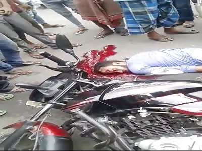 accident in street very strong