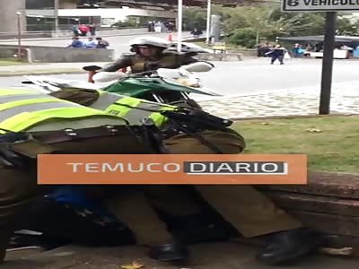 police beaten by protesters 