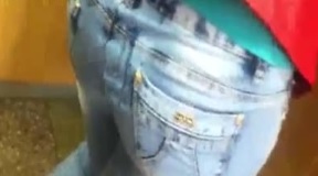 Sneaky Cumshot On Girl's Ass In Public