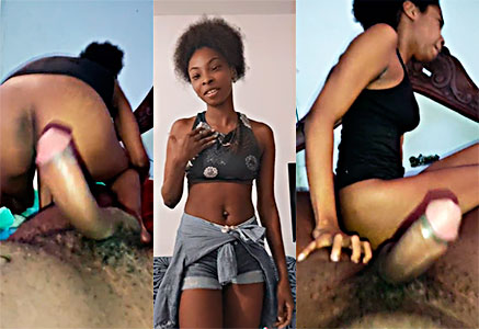 At 1:40 the pain is so great that she runs away from the cock 