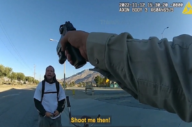 Man on a Bike Pulls Meat Cleaver on a Cop..... Wrong Move