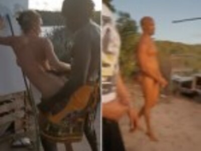 White slut on African holiday