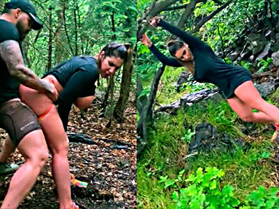 Husband looking for her in the town and her with her gym trainer