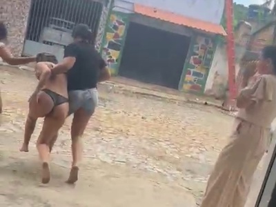 Happy Valentines Day! Woman in Black Lace in Beaten in the Street