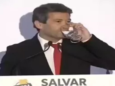 POISIONDED? Portugal’s Leader André Ventura Keels over.