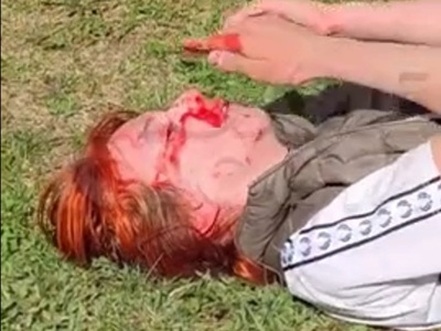 The Redhead gets a Brutal Bloody Beating from Evil Girls