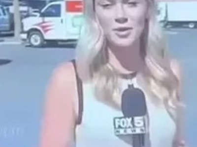 Black Molests the Pretty Reporter on Live TV