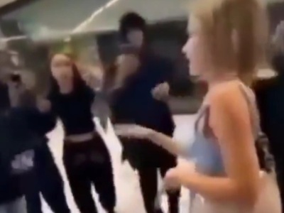 Blonde tries to Talk her way out of Muslim Gang in the Mall