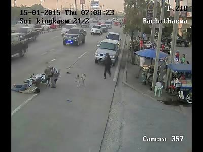 Motorcyclist Lands on his Neck Breaking It Instantly in Accident 