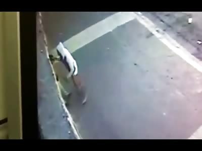 Sick Man tries to Force a Rough Blowjob on an Unwilling Female in the Street 