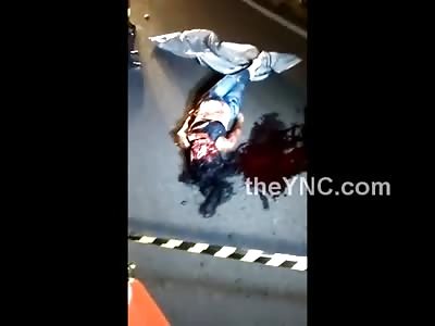 Once Pretty Girl in Tight Black Shirt & Bra with Booty Jeans is a Mangled Mess after Accident