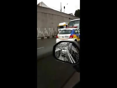 Girl with Tight Jeans on Crushed Underneath Bus