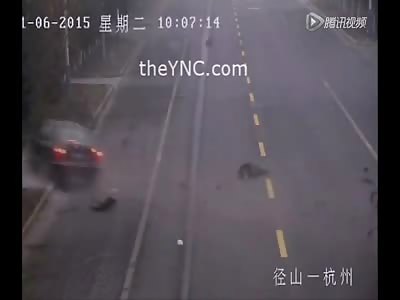 Red Light Runner Kills Pedestrian Crossing the Street in Brutal Fashion 