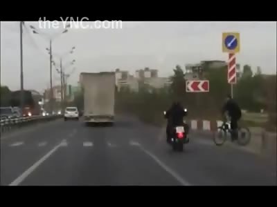 Girl Dashes Out in Front of Motorcycle .. Hit and Killed Instantly 