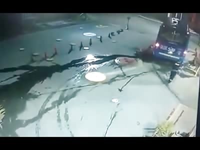 Woman Cleaning the Parking Lot is Crushed to Death by City Bus 