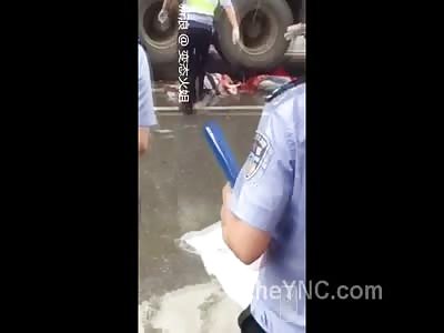 Sad & Gruesome Scene .. Two Dead Woman Crushed and Squished Underneath Truck