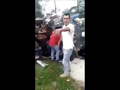 Hey Look That Truck Driver with Head Crushed... Let's film Him and Take a Selfie!