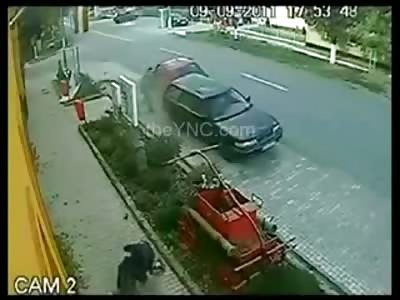 BRUTAL Motorcycle Accident Sends Rider Flying into Brick Wall (SLOW MOTION ADDED)