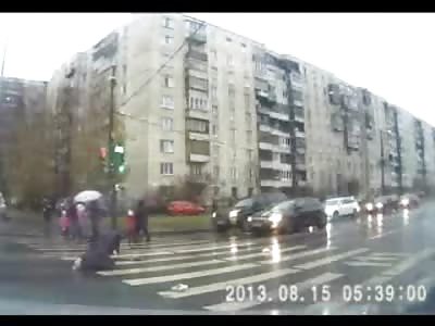 BRUTAL: Man Fleeing From Police Hits 4 Pedestrians at a Crosswalk-