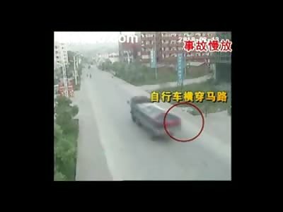 BRUTAL Death: Teen Girl on a Bicycle is Splattered all over the Road by a Dump Truck