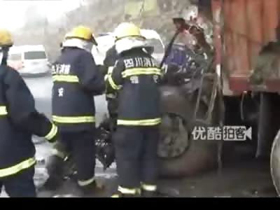 Woman Decapitated from Horrible Accident Man Alive Trapped in Driver Seat of Truck