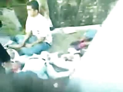 Sad Video of Schoolgirls in Uniform Lined Up, Killed in Accident