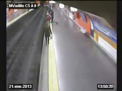 STRANGE: Woman Faints Right onto the Tracks of a Subway as Train Approaches 