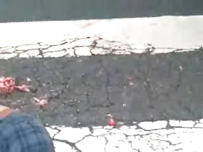 Curb Stomp? Mans Head Crushed and Splattered Across the Street ....Rest of His Body in Perfect Condition