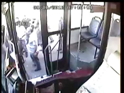 Big Bald Turkish guy Beats the Shit out of Elderly Bus Driver for 3 Minutes after Being Rear Ended