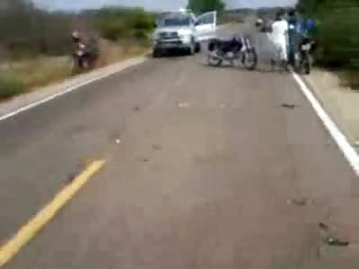 Woman with Split Knee already Dead on the Street 